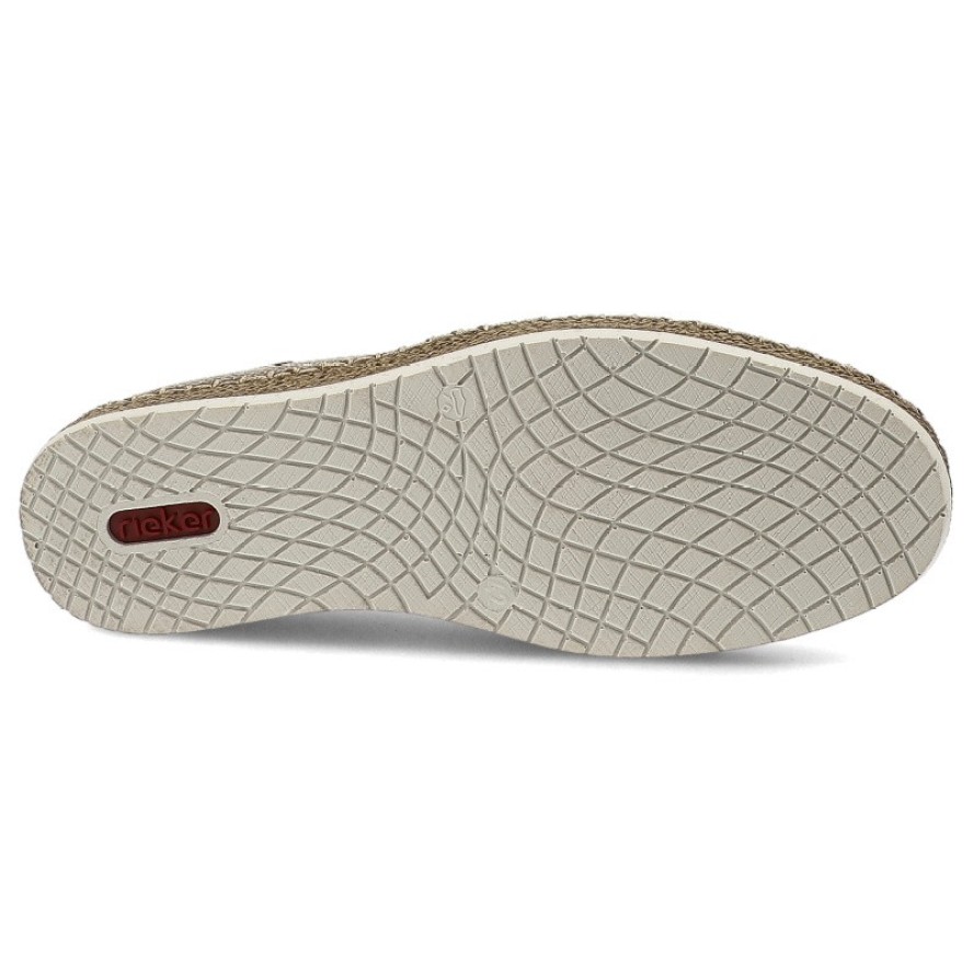 Beżowe Espadryle Rieker Eleganckie Wsuwane Obuwie Męskie