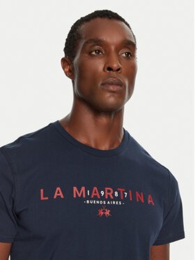 La Martina T-Shirt ZMR007 JS206 Granatowy Regular Fit