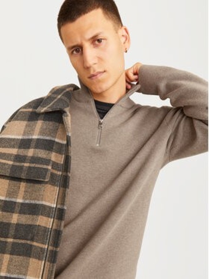 Jack&Jones Sweter Milano 12259664 Szary Relaxed Fit