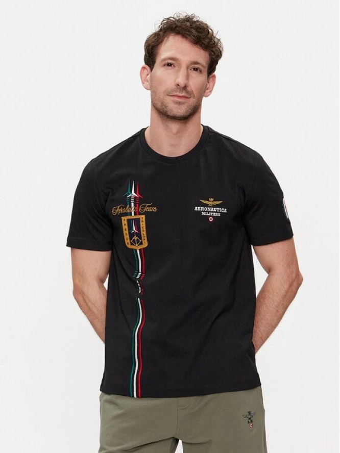 Aeronautica Militare T-Shirt 241TS2231J592 Czarny Regular Fit