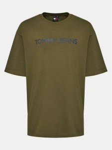 Tommy Jeans T-Shirt Bold Classics DM0DM18267 Zielony Oversize