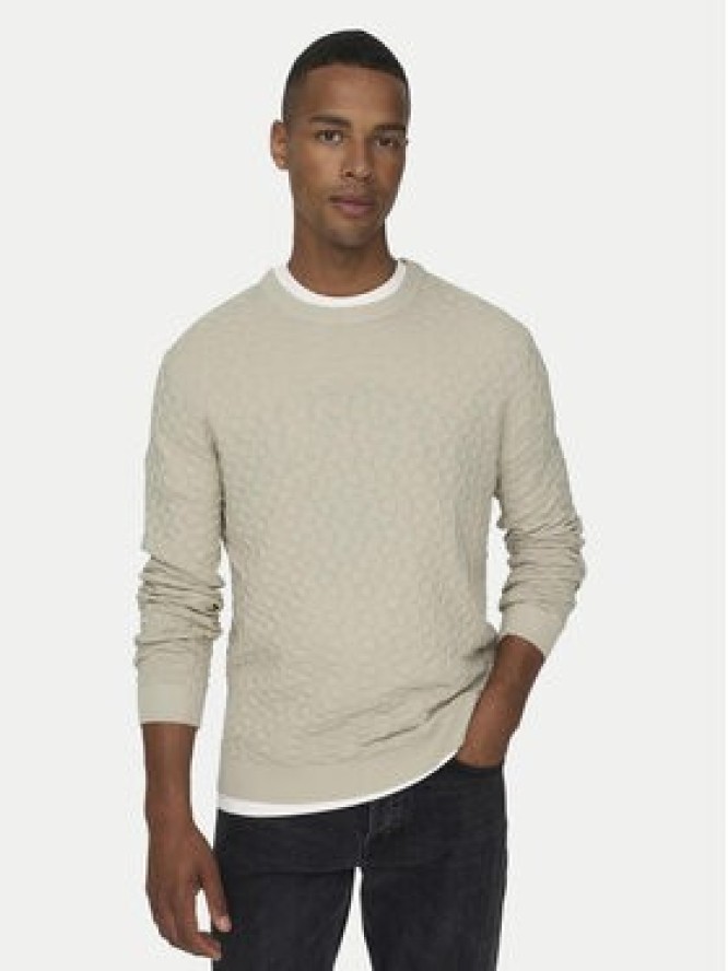 Only & Sons Sweter 22026559 Beżowy Regular Fit