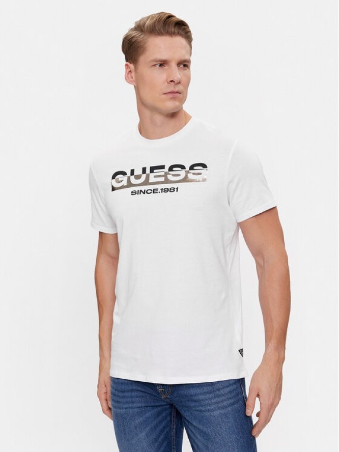 Guess T-Shirt Ss Bsc M4RI60 K9RM1 Biały Slim Fit