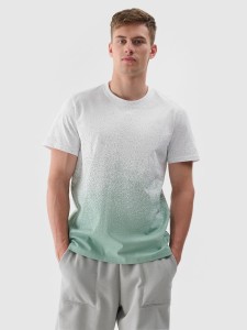 T-shirt regular z nadrukiem męski - biały