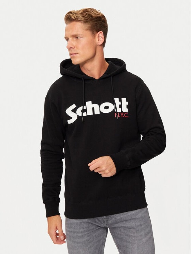 SCHOTT N.Y.C. Bluza SWHOOD Czarny Regular Fit