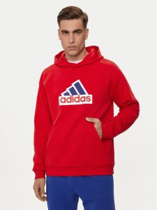 adidas Bluza Future Icons Badge of Sport IS8338 Czerwony Regular Fit