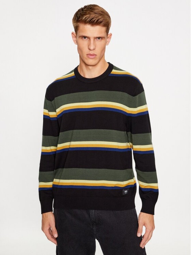 Vans Bluza Tacuba Stripe Crew Sweater VN000F50CM31 Czarny Regular Fit