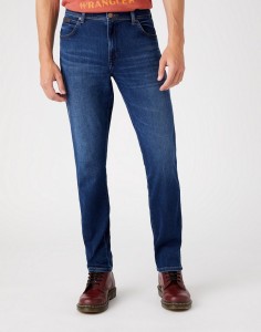 WRANGLER TEXAS SLIM MĘSKIE SPODNIE JEANSOWE BLUE SILK W12SCV39Z