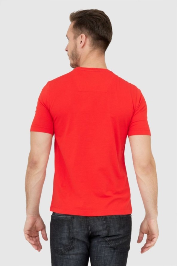 AERONAUTICA MILITARE Pomarańczowy t-shirt męski z aksamitnym logo