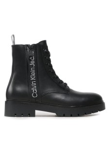 Calvin Klein Jeans Kozaki Combat Mid Laceup Boot W Zip YM0YM00262 Czarny