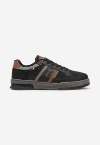 Czarne Buty Sportowe Sneakersy z Ozdobnym Napisem Tatarisia