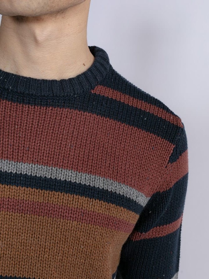 Petrol Industries Sweter w kolorze jasnobrązowo-czarnym rozmiar: M