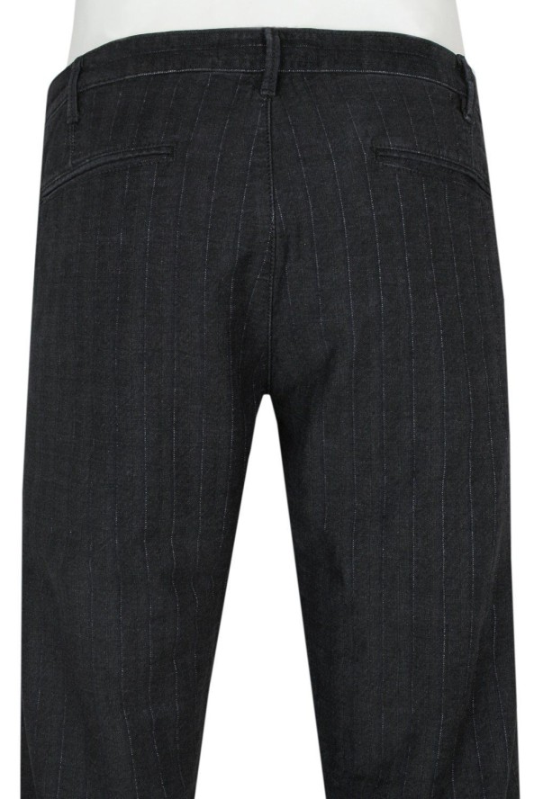 Jeansowe Spodnie Otto Kern - Czarne w Delikatny Prążek