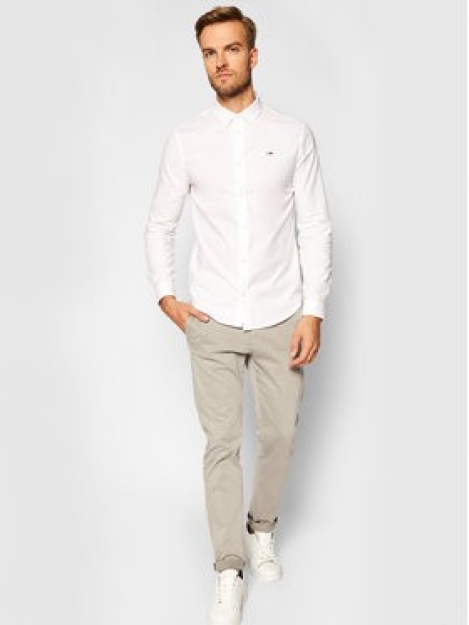 Tommy Jeans Koszula Oxford DM0DM09594 Biały Slim Fit