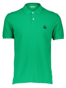 Benetton Koszulka polo w kolorze zielonym rozmiar: M