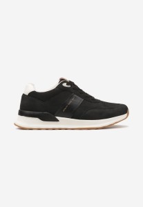Czarne Buty Sportowe Sneakersy z Ozdobnym Napisem Zaliadne