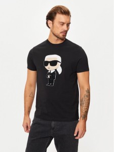 KARL LAGERFELD T-Shirt 755075 544250 Czarny Regular Fit