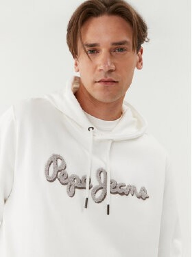 Pepe Jeans Bluza Ryan Hoodie PM582328 Biały Regular Fit