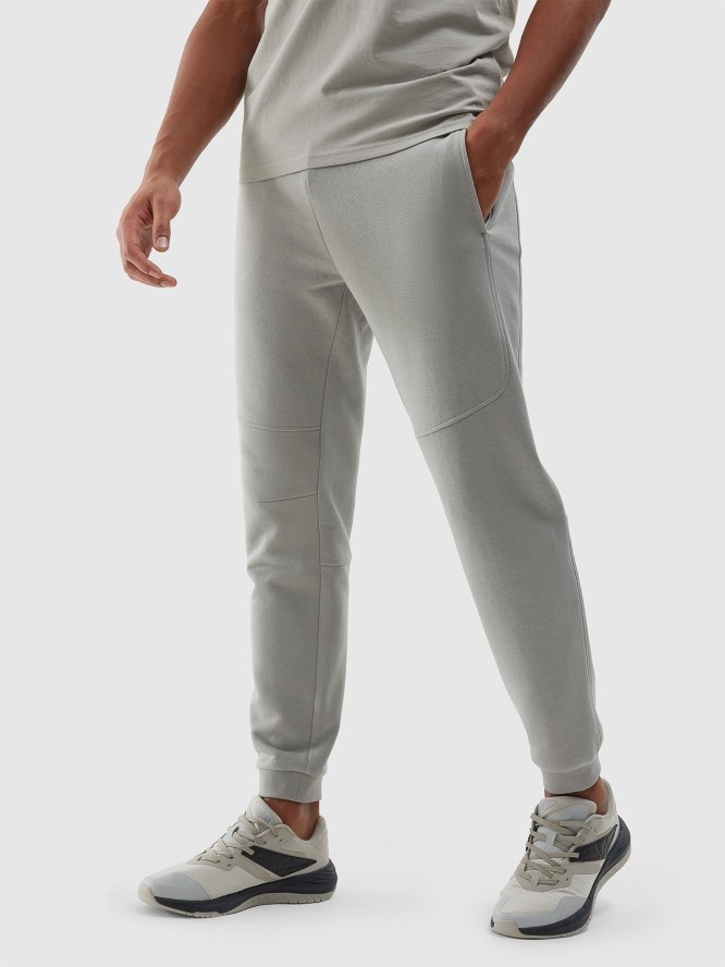 Spodnie dresowe joggery z bawełny organicznej męskie - szare
