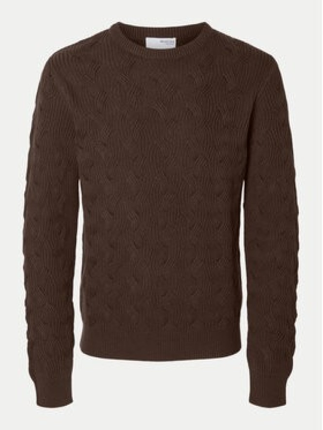 Selected Homme Sweter 16094503 Brązowy Regular Fit