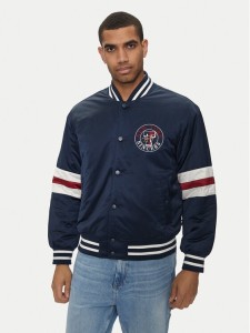 Tommy Jeans Kurtka bomber Varsity Explorer DM0DM18897 Granatowy Relaxed Fit