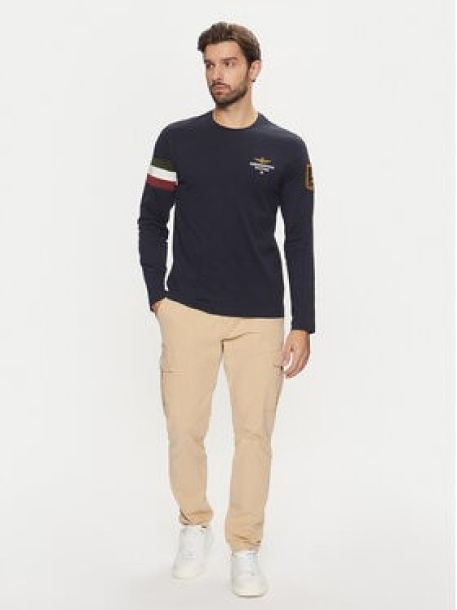 Aeronautica Militare Longsleeve 242TS2319J558 Granatowy Regular Fit