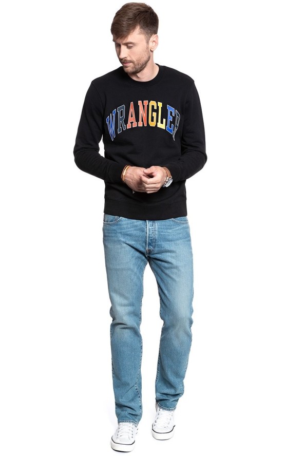 MĘSKA BLUZA WRANGLER LOGO SWEAT BLACK W6B6HY100