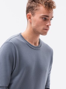 Bluza męska bez kaptura BASIC - jeansowa V7 B978 - XXL