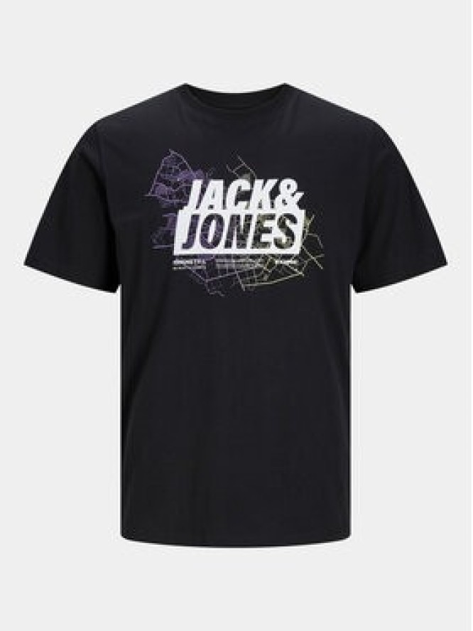 Jack&Jones T-Shirt Map Logo 12252376 Czarny Standard Fit