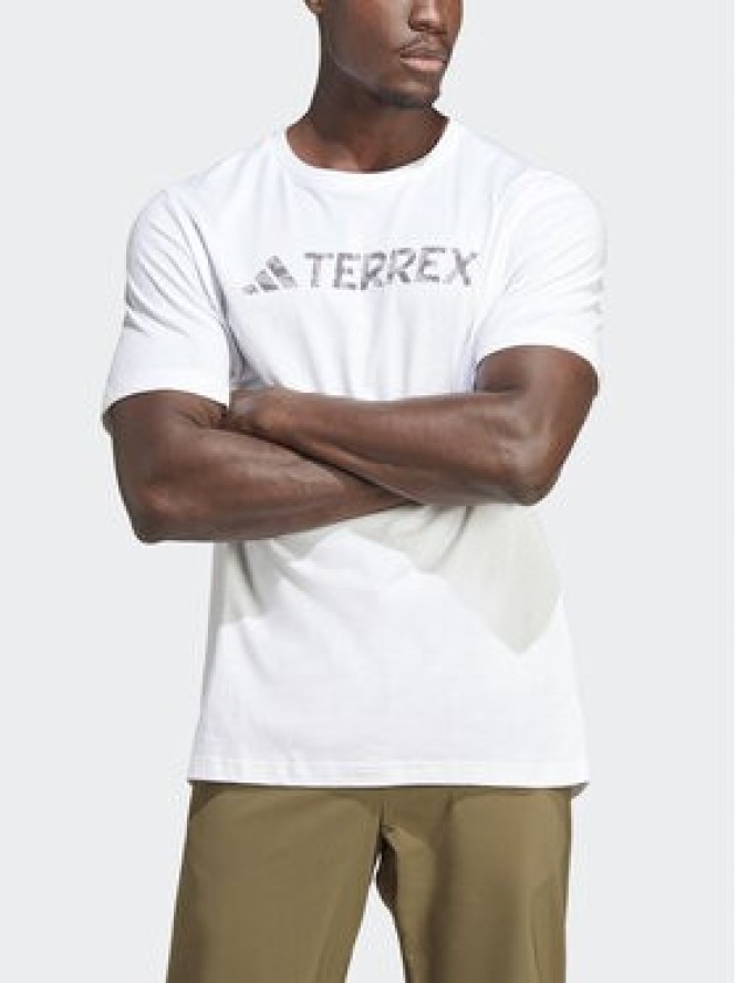 adidas T-Shirt Terrex Classic Logo HZ1400 Biały Regular Fit