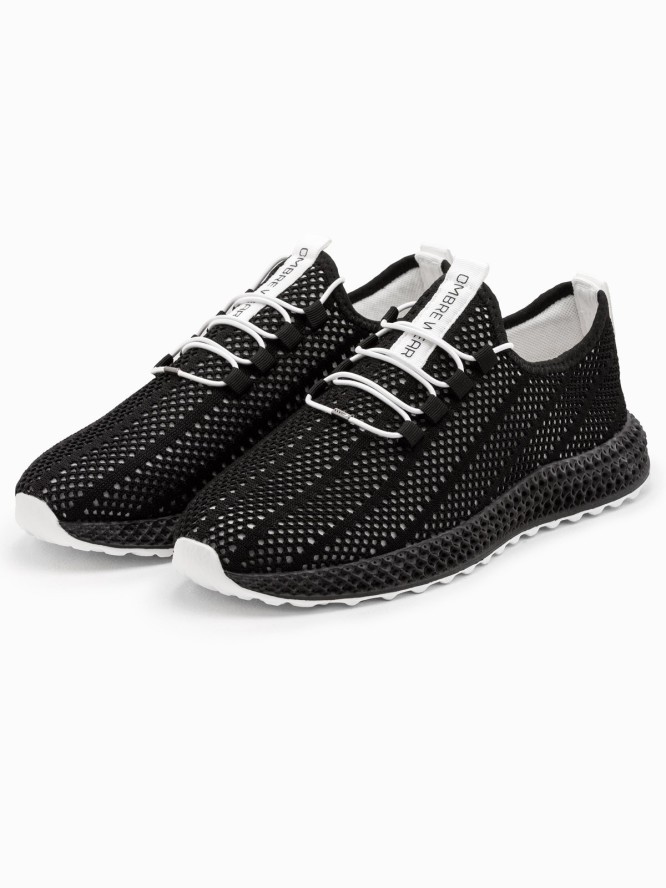 Buty męskie sneakersy z siateczki - czarne V8 OM-FOKS-0117 - 41