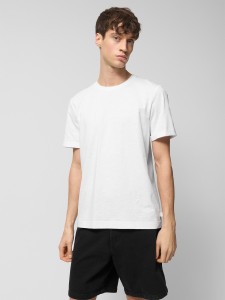 T-shirt regular gładki męski Outhorn - biały