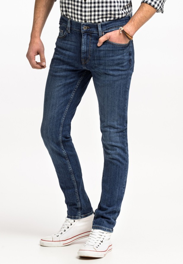 MUSTANG FRISCO SKINNY MĘSKIE SPODNIE JEANSOWE JEANSY DŻINSY DENIM BLUE 1015049 5000 883