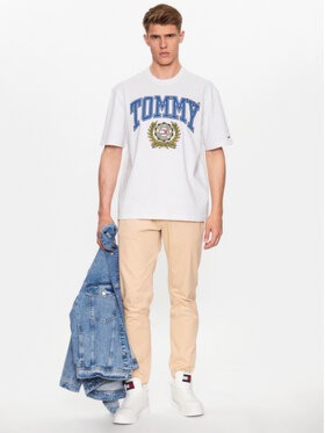 Tommy Jeans T-Shirt DM0DM16832 Biały Relaxed Fit