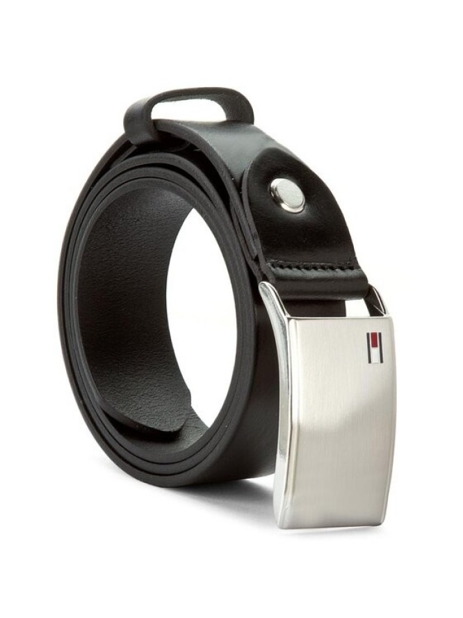 Tommy Hilfiger Pasek Męski Th Plaque Belt 3.5 Adj AM0AM01995 Czarny