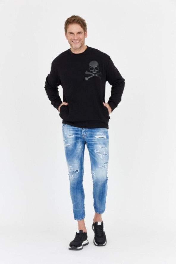 PHILIPP PLEIN Czarna bluza męska ls skull