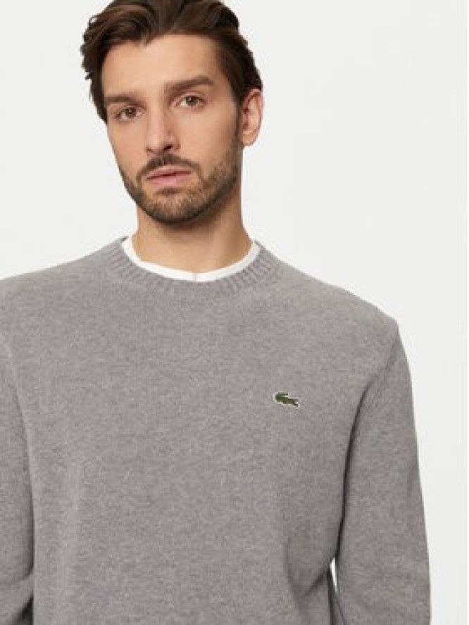 Lacoste Sweter AH2916 Szary Regular Fit