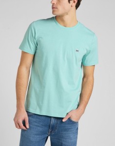 LEE SS PATCH LOGO TEE MĘSKI T-SHIRT KOSZULKA LOGO MINT BLUE L60UFQUD