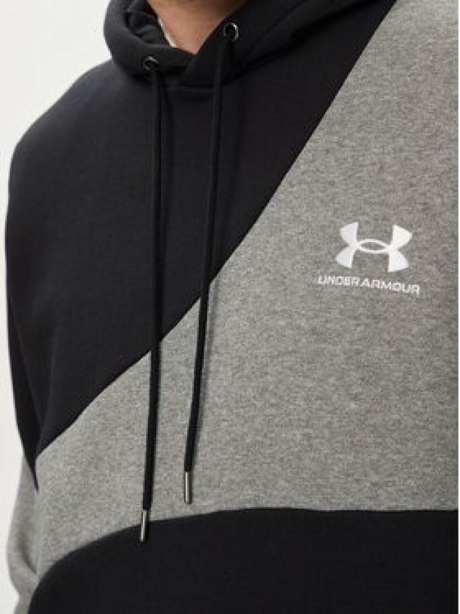 Under Armour Bluza Ua Essential Flc Blocked Hd 1383070-001 Czarny Loose Fit