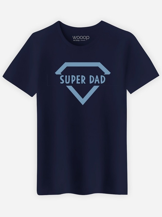 WOOOP Koszulka "Super Dad" w kolorze granatowym rozmiar: L