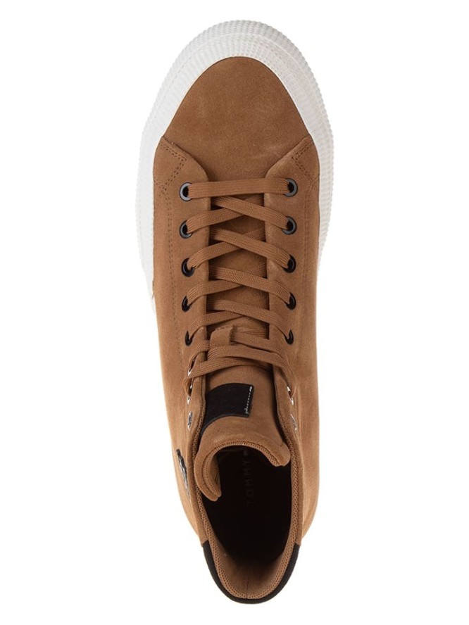 Tommy Hilfiger Skórzane sneakersy w kolorze jasnobrązowym rozmiar: 44
