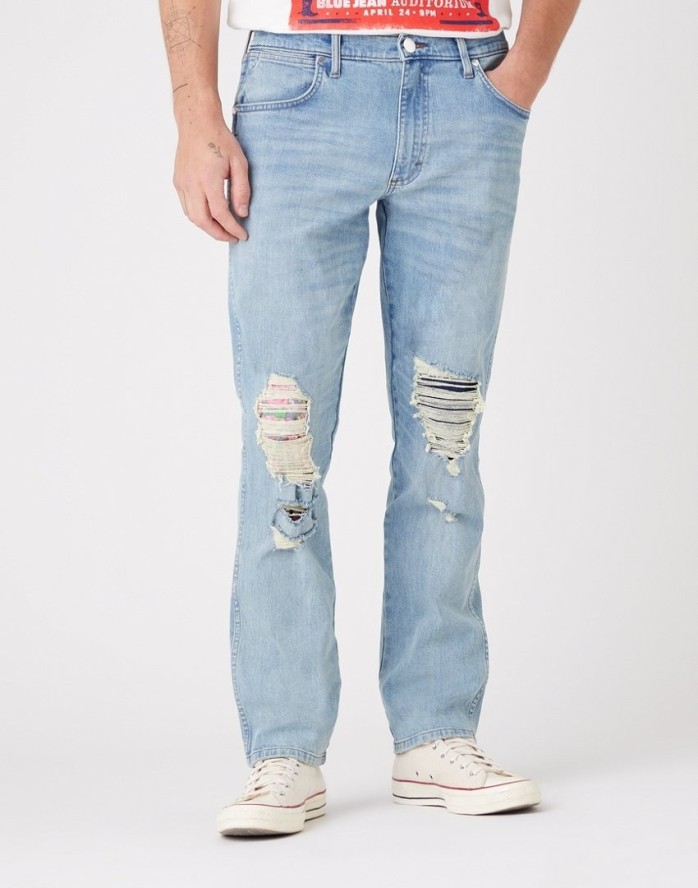 WRANGLER GREENSBORO MĘSKIE SPODNIE JEANSOWE INDIGO LEGENDS W15Q5966P