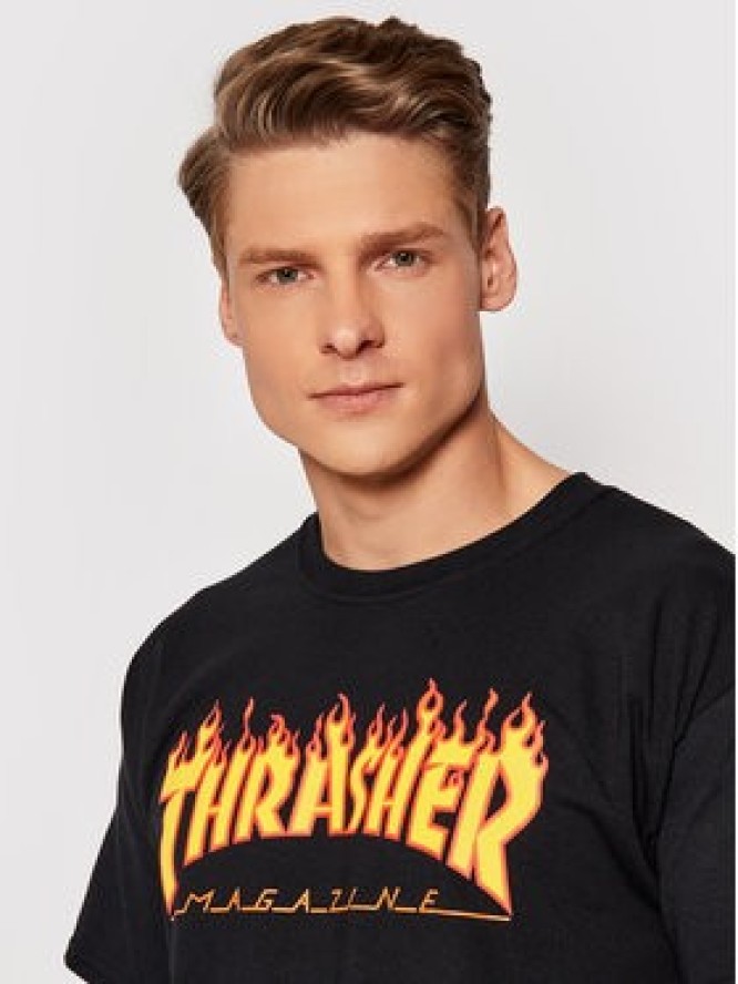 Thrasher T-Shirt Flame Czarny Regular Fit