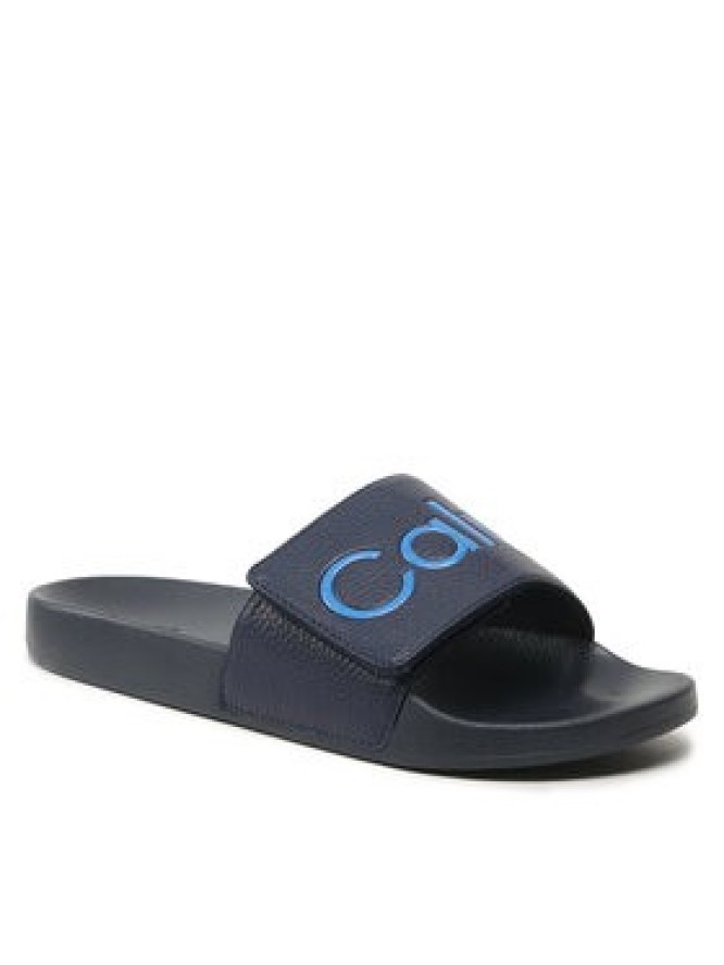 Calvin Klein Klapki Adj Pool Slide Pu HM0HM00957 Granatowy