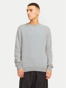 Jack&Jones Sweter Globe 12258139 Szary Regular Fit