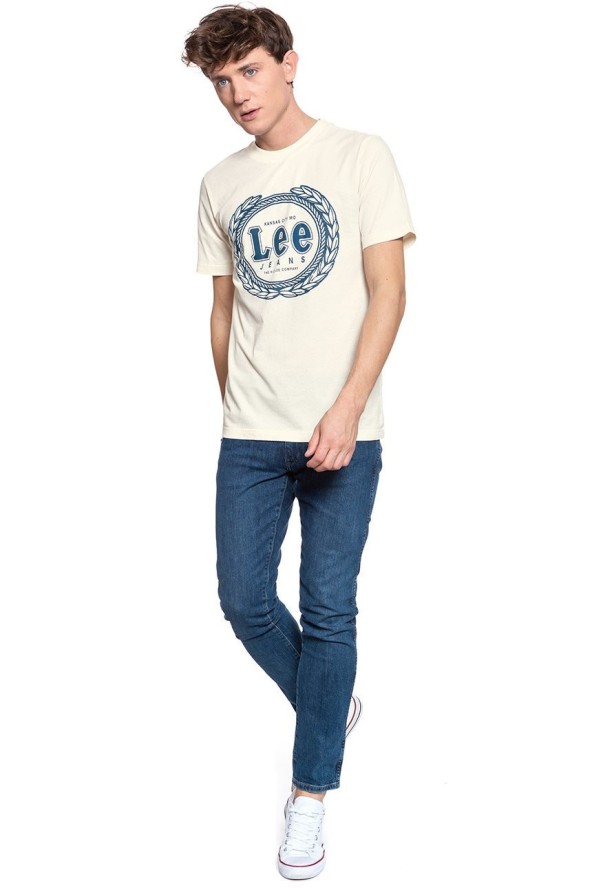 LEE T SHIRT EMBLEM TEE ECRU L61XFELO