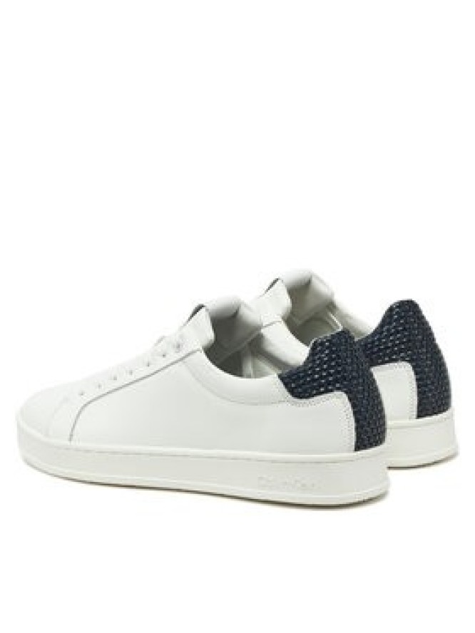 Calvin Klein Sneakersy Low Top Lace Up Woven HM0HM01767 Biały