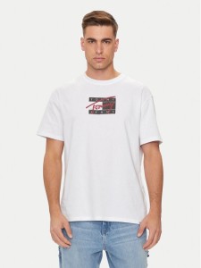 Tommy Jeans T-Shirt Street Sigh Flag DM0DM18528 Biały Regular Fit