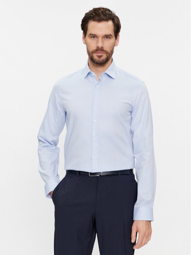 Calvin Klein Koszula Structure K10K112083 Błękitny Slim Fit