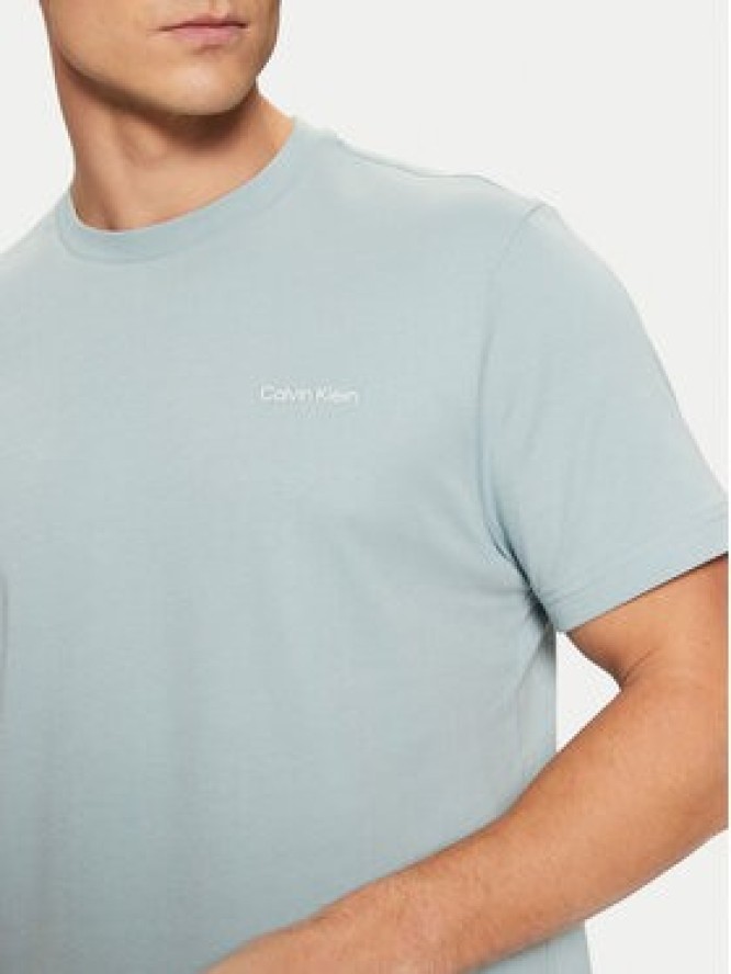 Calvin Klein T-Shirt Micro Logo Interlock T-Shirt K10K109894 Błękitny Regular Fit